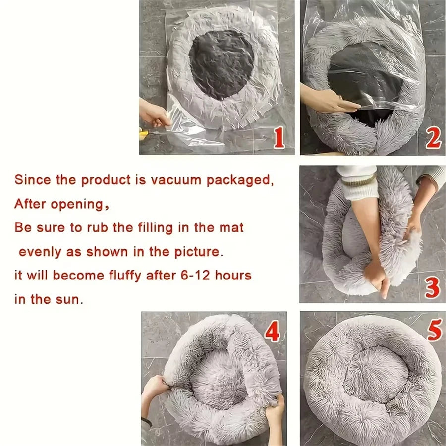 Calming Donut Dog Cat Bed